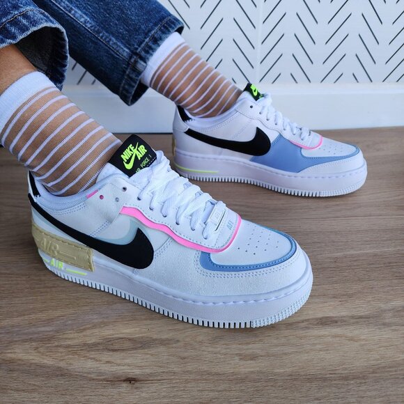 ❤️Nike Air Force 1 AF1 Shadow Sz 11 Women's Shoes White Blue Sneaker FJ0735-100 - Picture 1 of 12